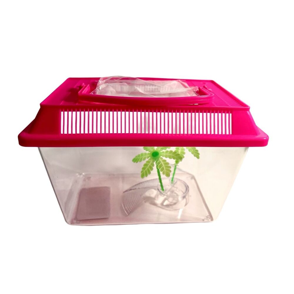 Portable Aquatic/Terrarium Tank, Plastic Carrier Cage with Lid and Handle NWT